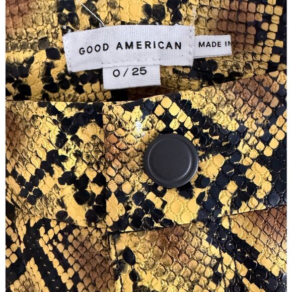 Good American Good Icon Snake Faux Leather Pants Animal Print Size 0 NEW - Picture 5 of 7